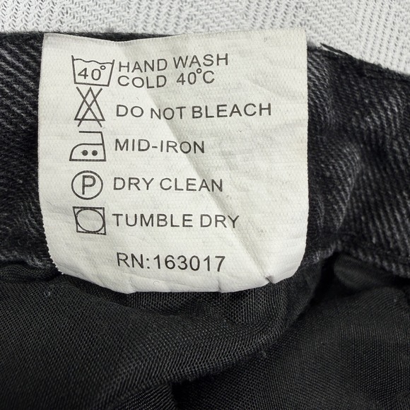 Princess Polly High Rise Wide Leg Flare Destroyed Black Jeans WomenS US 6 UK10 - Picture 8 of 11